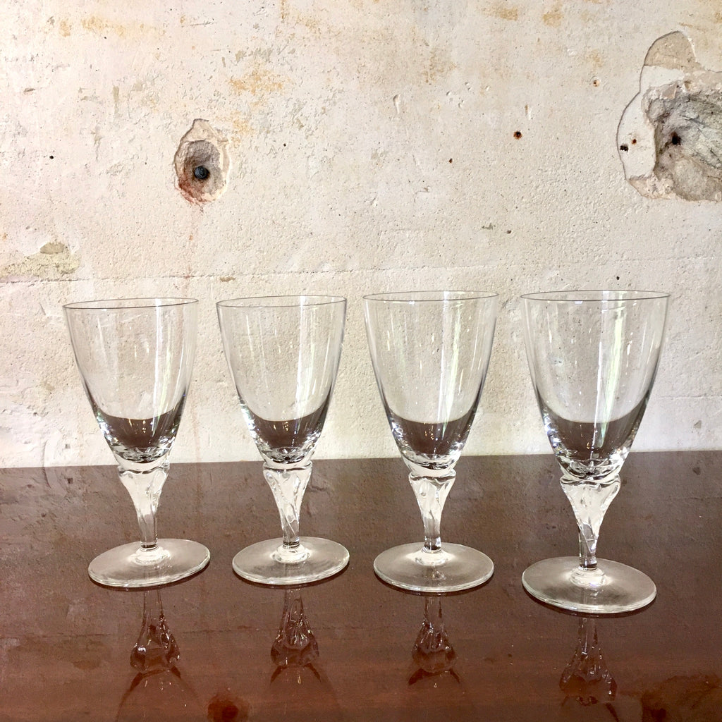 Lot de 4 verres à pied en cristal