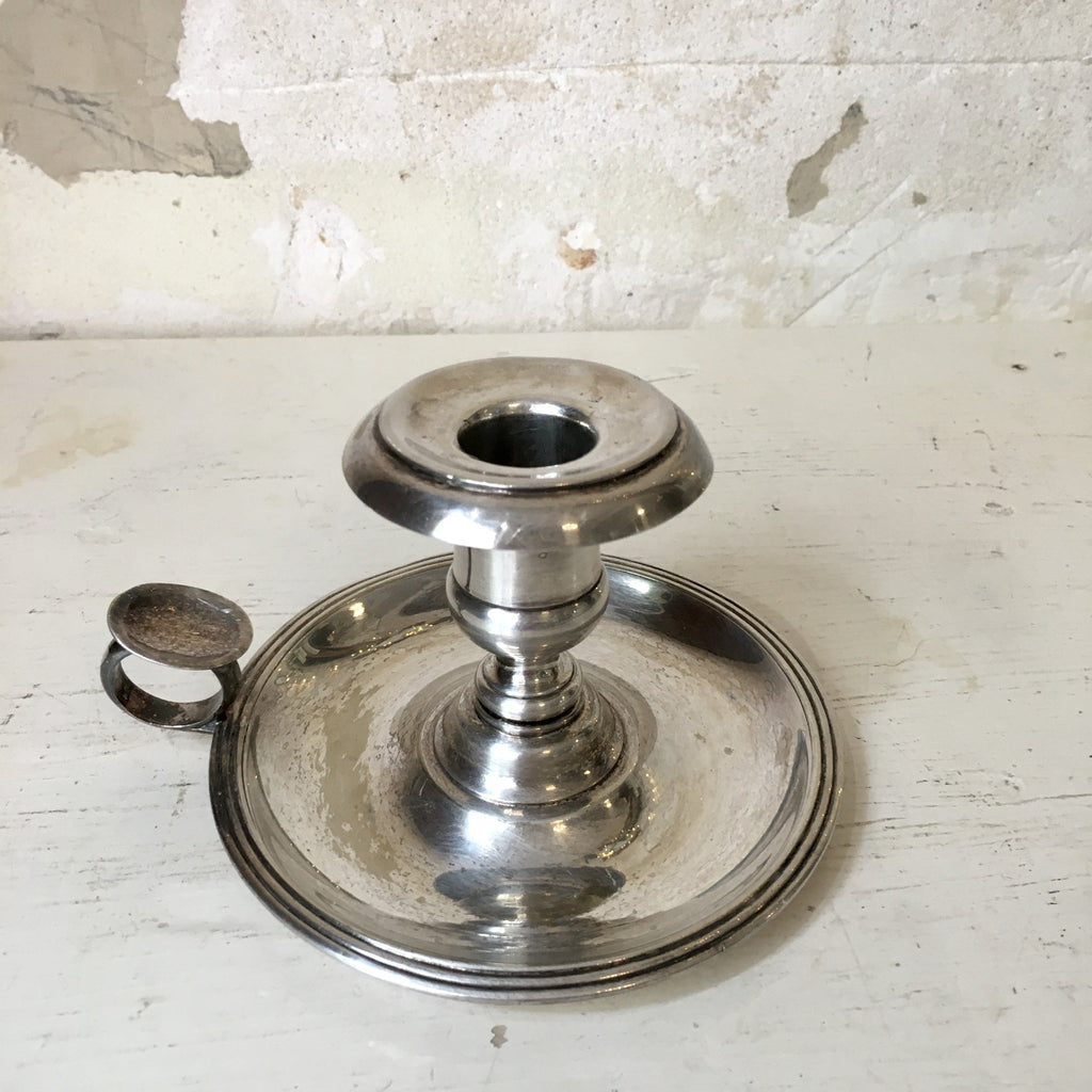 Bougeoir à main en métal argenté Christofle