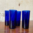 Lot de 5 verres bleus en verre de Reims