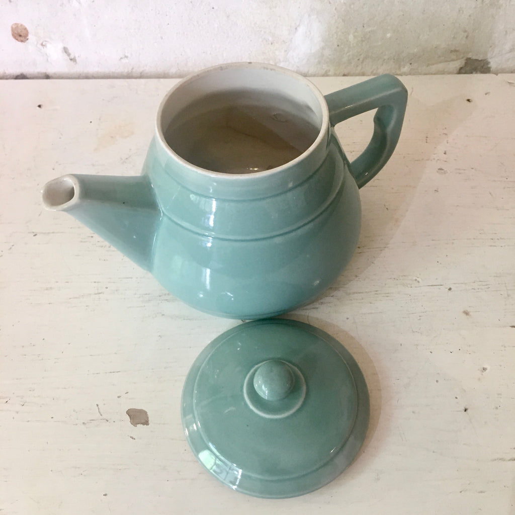 Grande théière en céramique vert d'eau