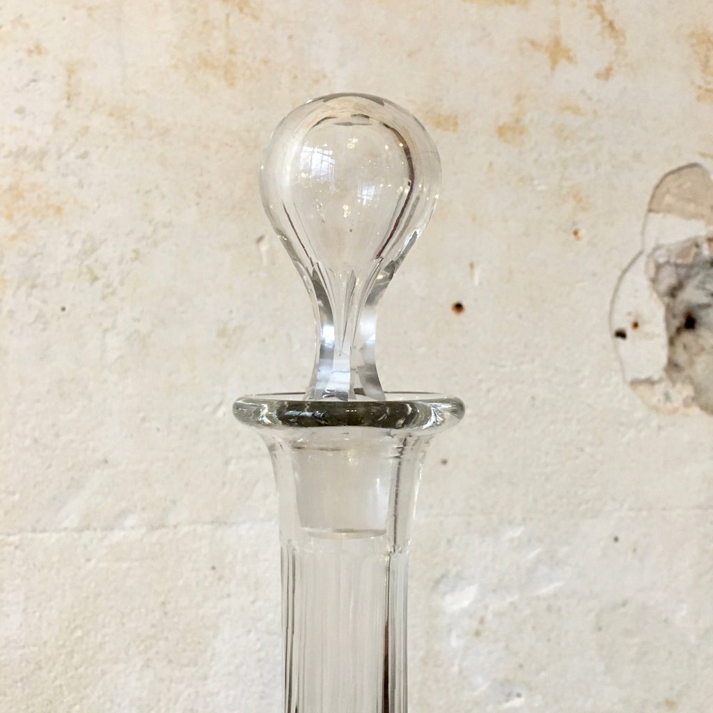 Carafe avec bouchon en cristal côtes plates