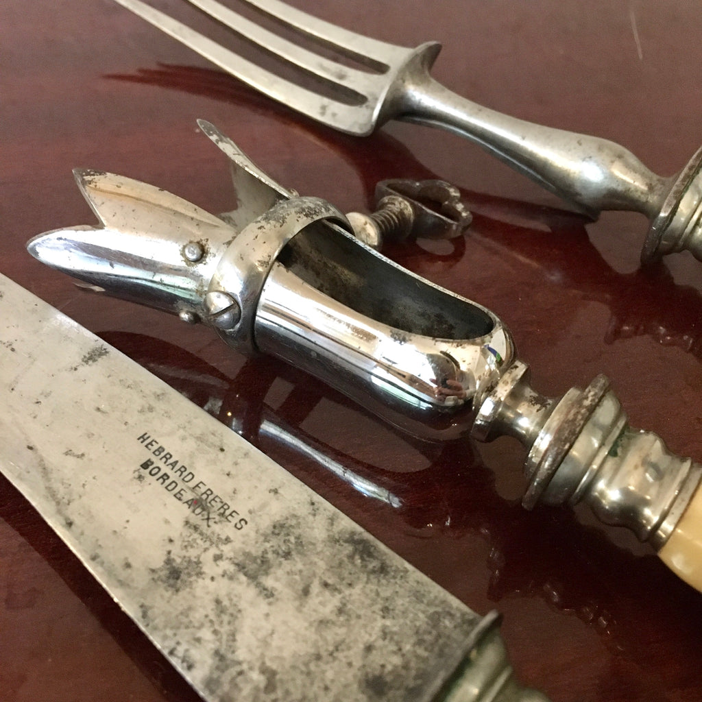 Ancien service à gigot manche en corne