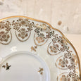 Ensemble de 2 tasses et sous-tasses porcelaine de Limoges blanc et doré