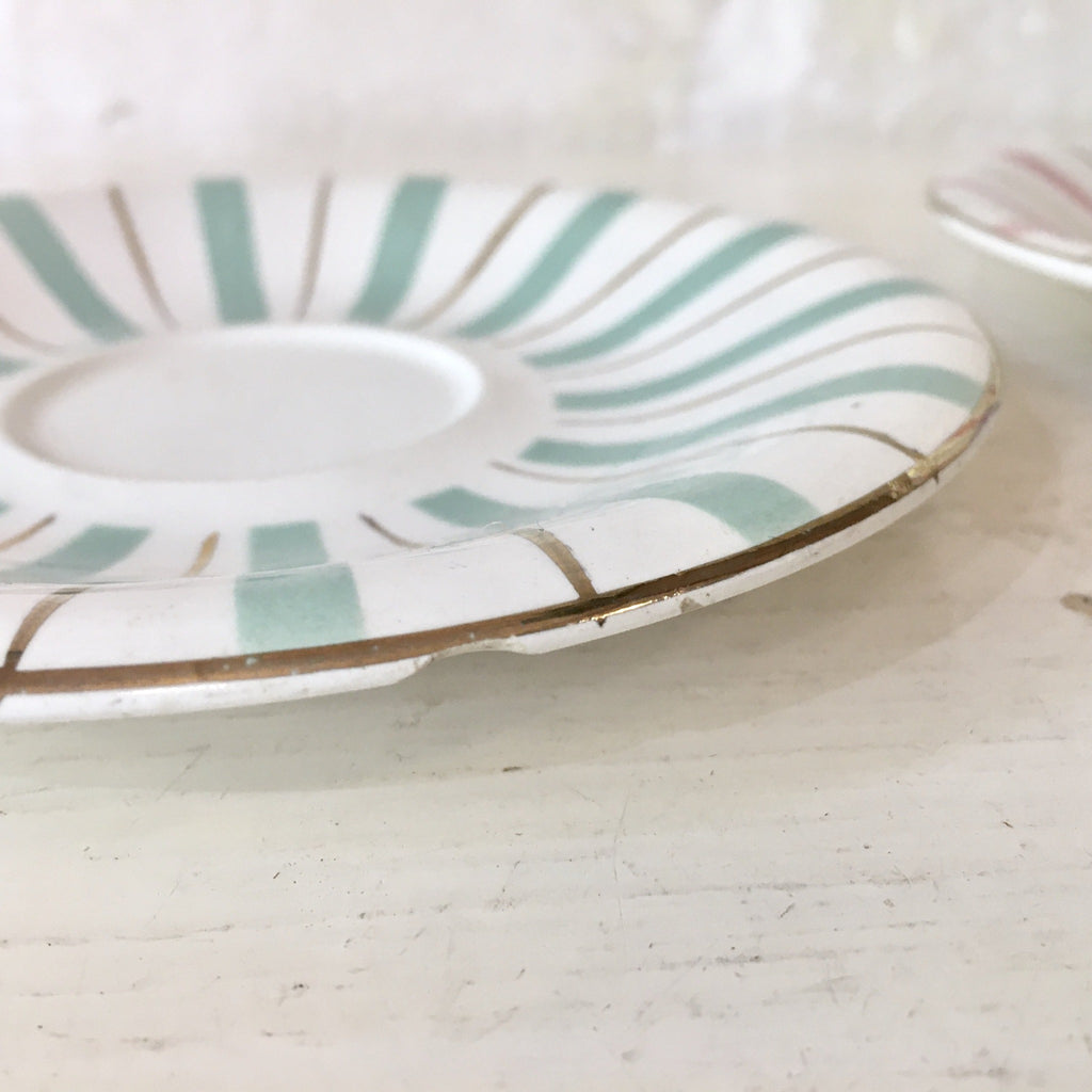 Paire de tasses et soucoupes Digoin rayées