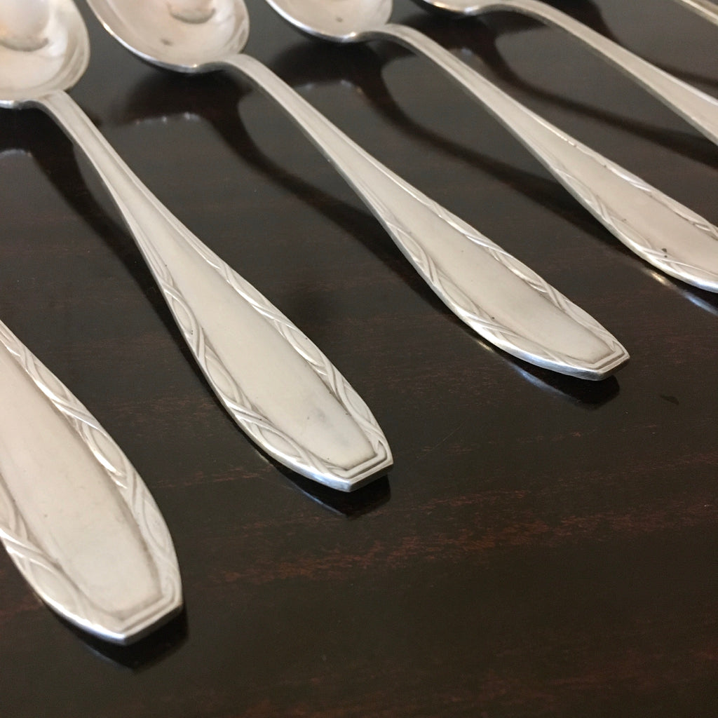 Lot de 6 cuillères à soupe Argental monogrammées