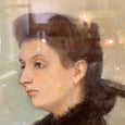 Pastel femme de profil signé Bréchot