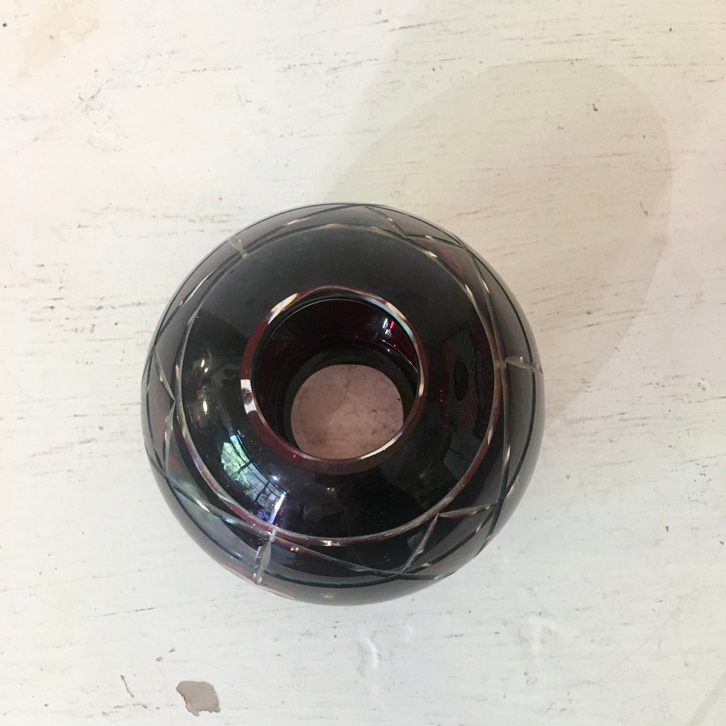 Vase boule en cristal de Bohème