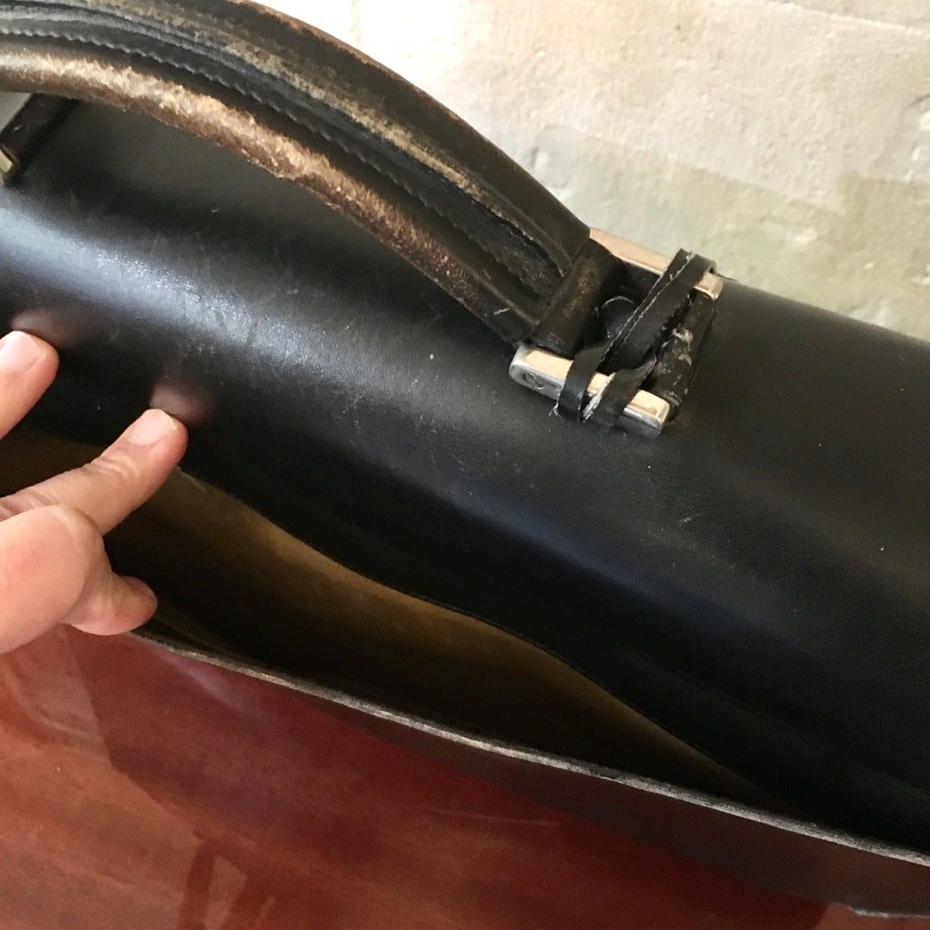 Cartable cuir Prada noir