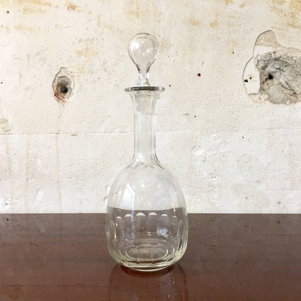 Carafe avec bouchon en cristal côtes plates