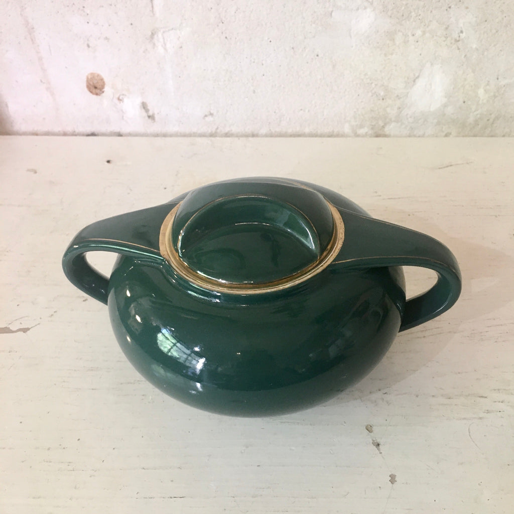 Sucrier vert Art Déco Salins