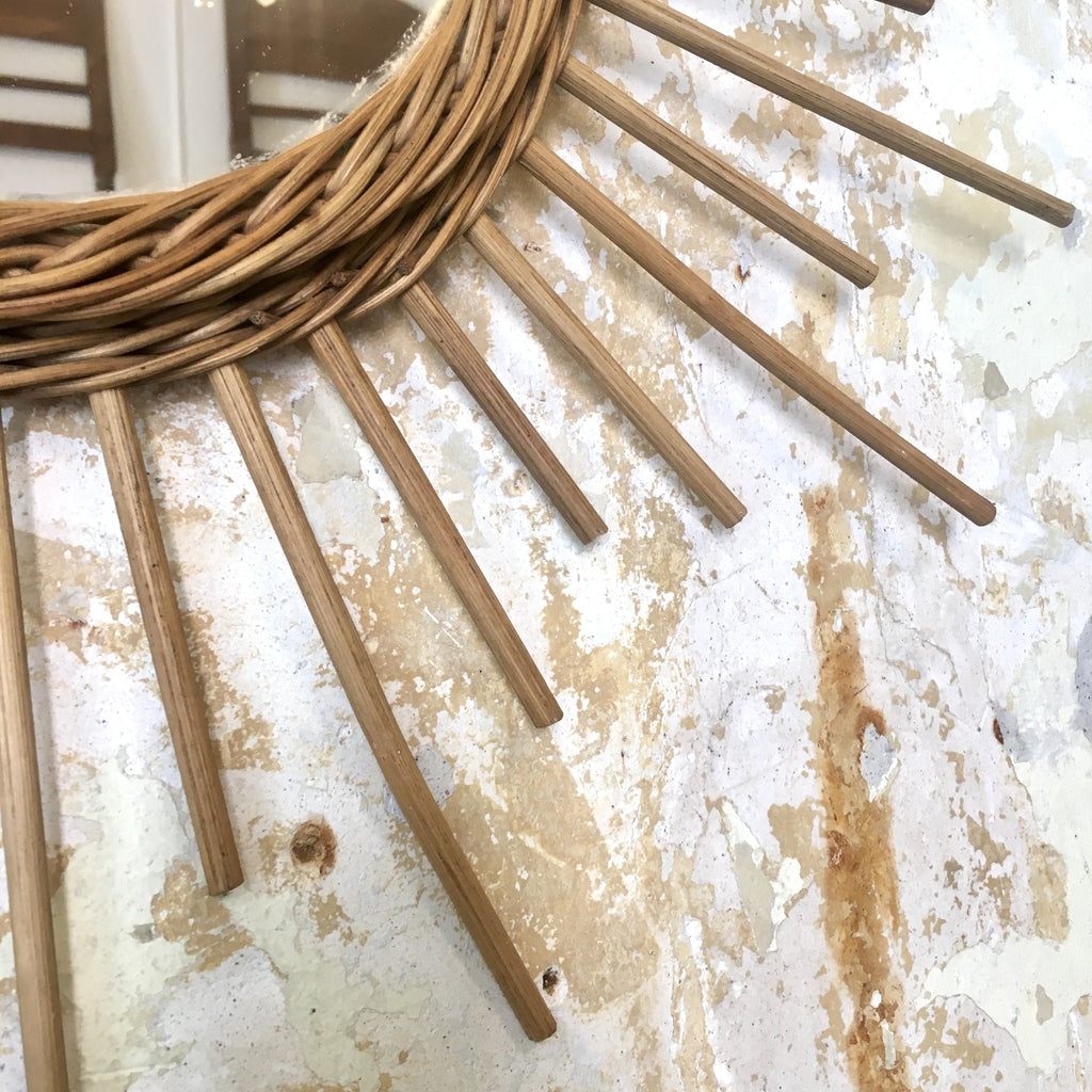 Miroir soleil en osier