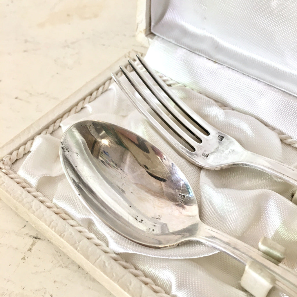 Coffret de naissance : écrin fourchette et cuillère