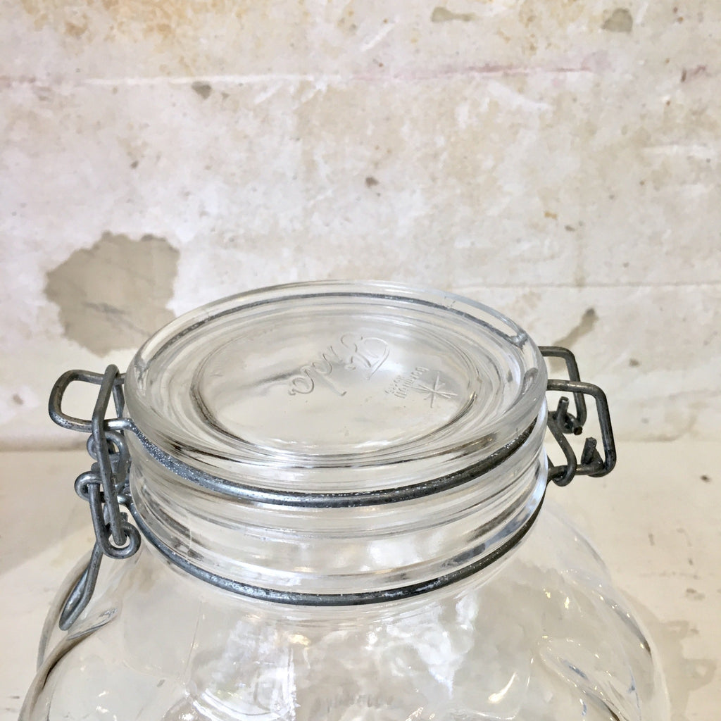 Très grand bocal Fido en verre moulé