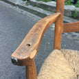 Chaise haute pour bébé en bois assise paille