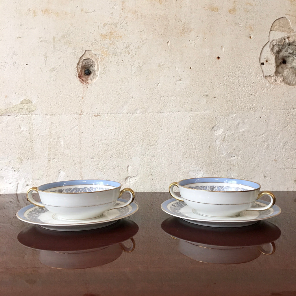 Paire de tasses en porcelaine de Limoges Charles Ahrenfeldt