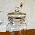 Bonbonnière cylindrique en verre moulé transparent