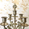 Paire de chandeliers en marbre, bronze et laiton style Louis XVI