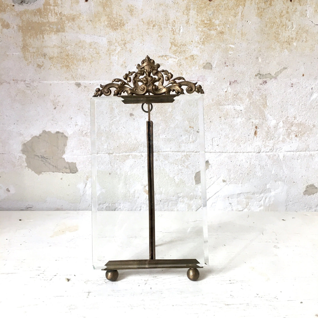 Grand cadre photo en laiton décor nœud style Louis XVI