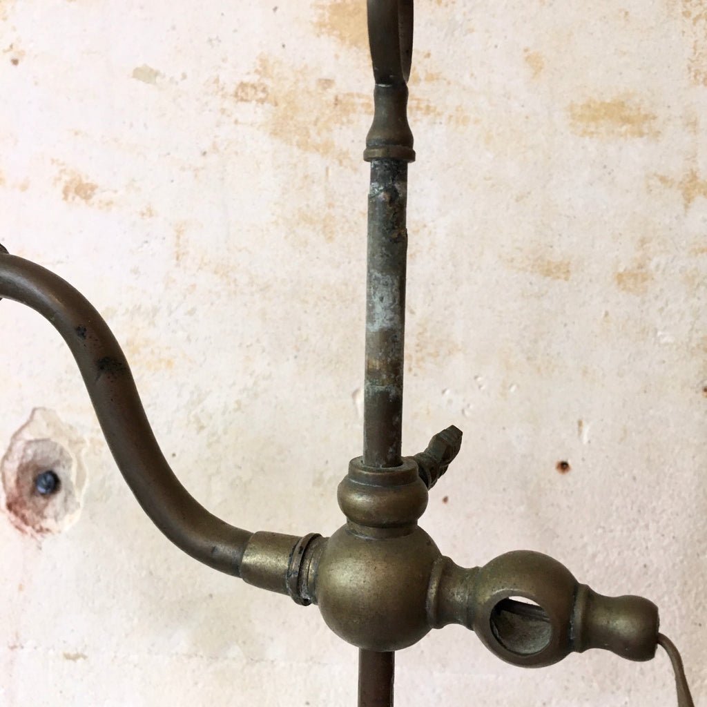 Lampe de bureau col de cygne abat-jour pâte de verre