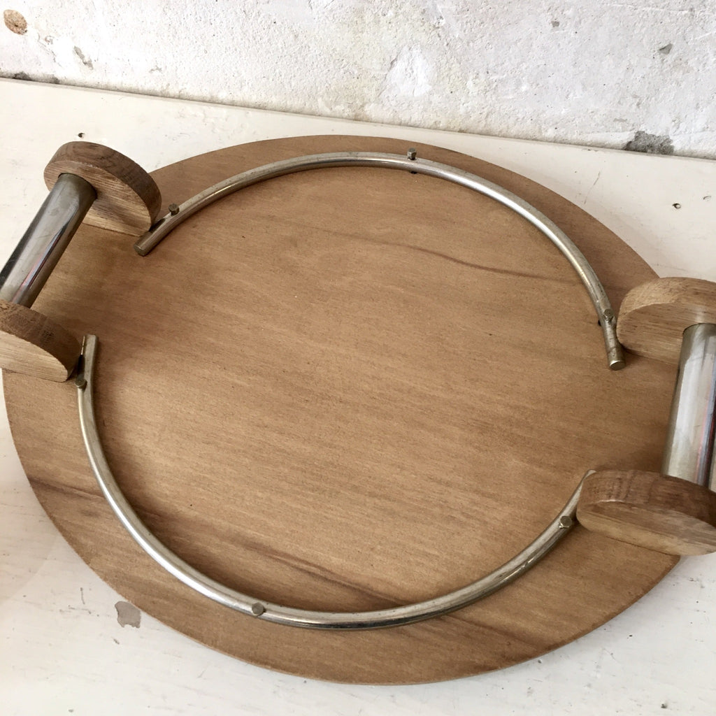 Plateau de service pour apéritif en bois avec ramequins en verre