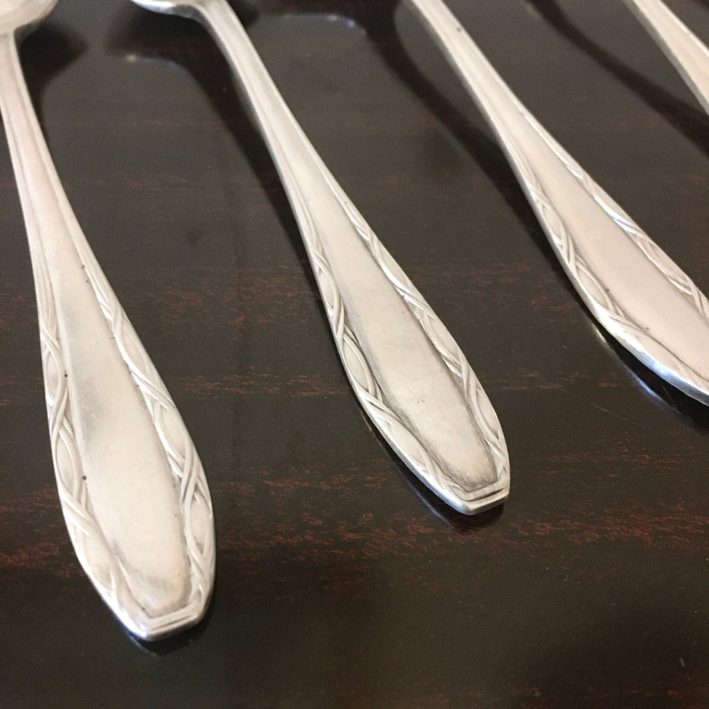 Lot de 6 petites cuillères Argental monogrammées