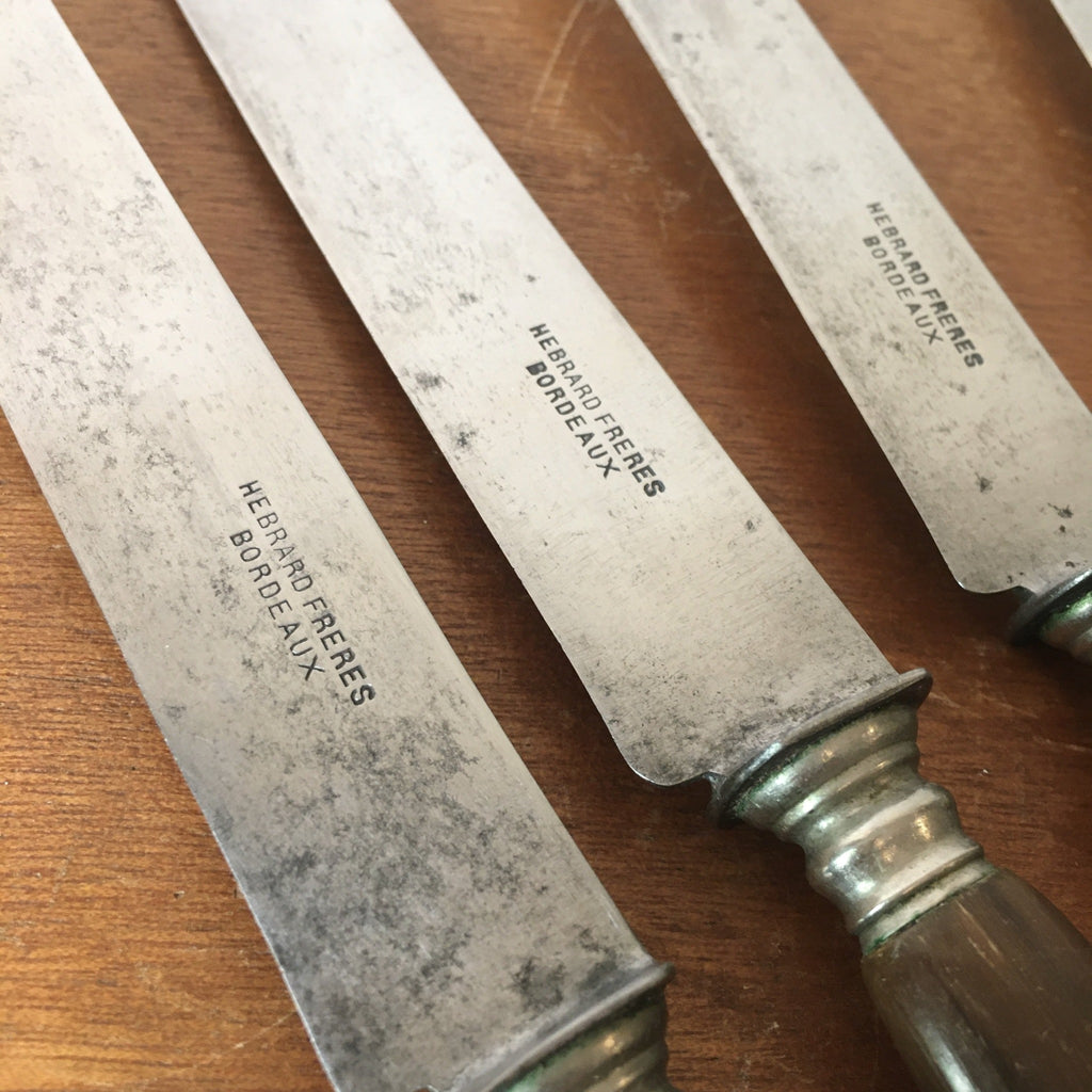 Ensemble de 6 couteaux manche en corne Hébrard