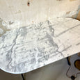 Table de bistrot ovale fonte et marbre