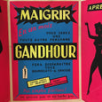 Affiche originale publicitaire sérigraphie triptyque - Laboratoire Gandhour Maigrir en 1 mois - 1969