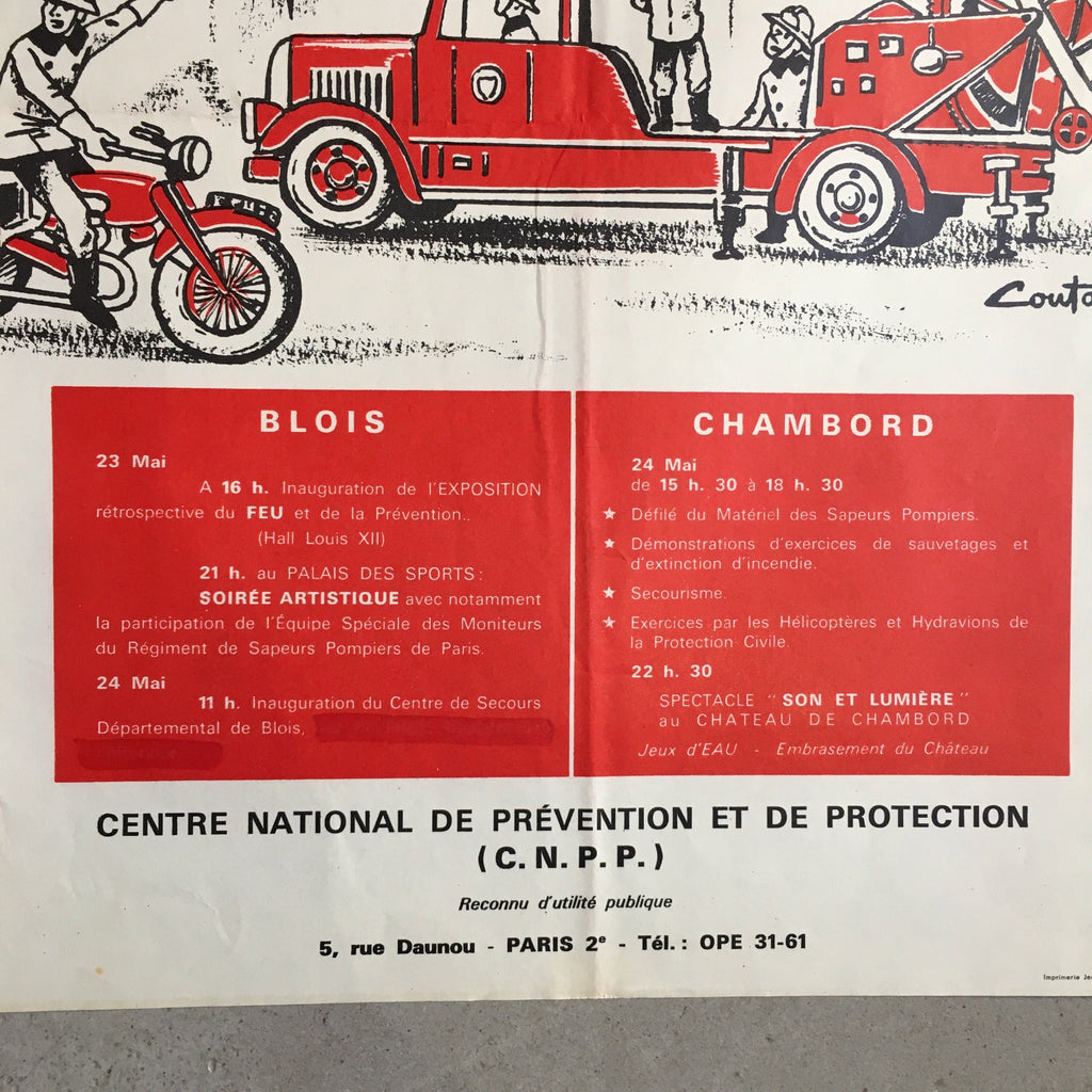 Affiche originale Eau feu Lumière 1964 Blois Chambord