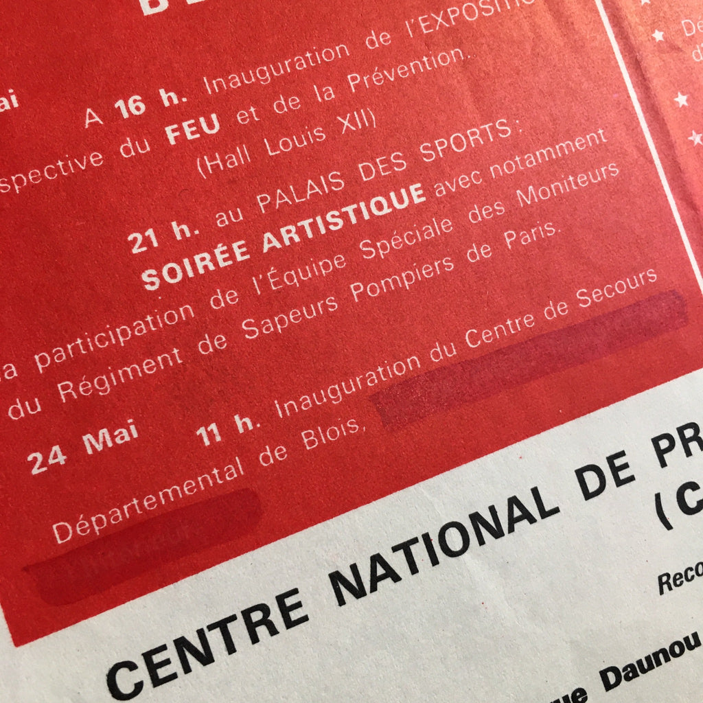 Affiche originale Eau feu Lumière 1964 Blois Chambord