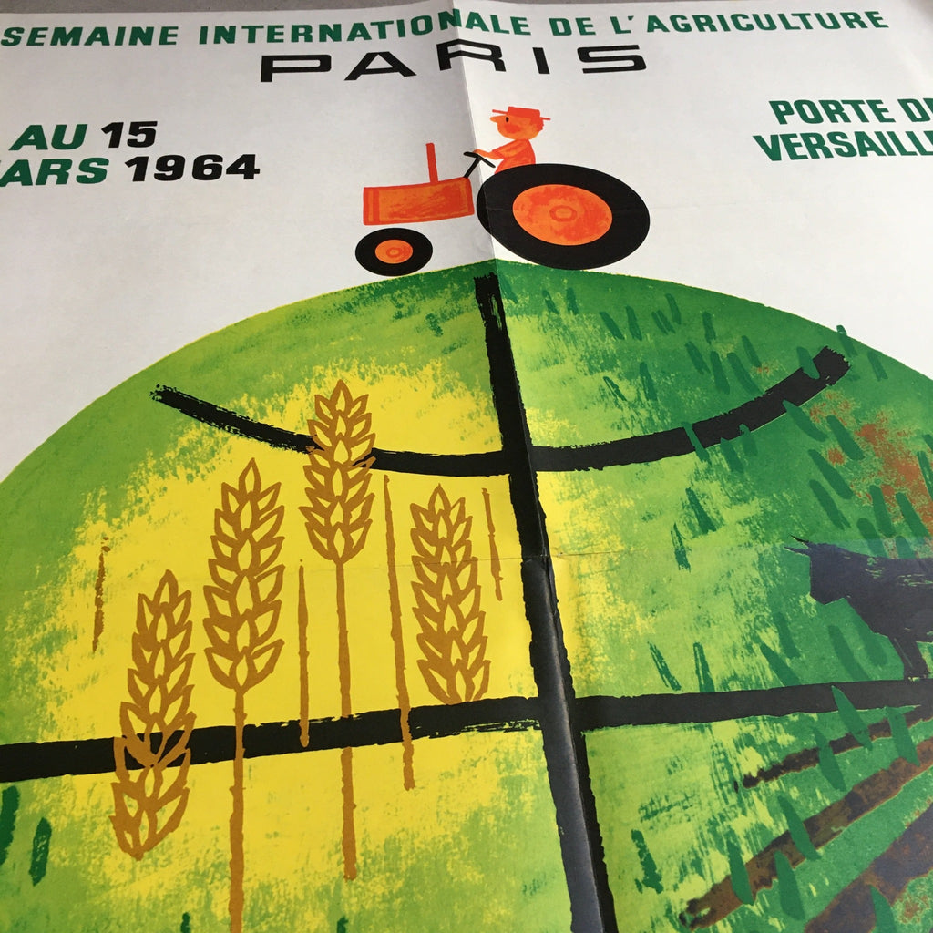 Affiche originale 1er Salon International de l'Agriculture de Seguin 1964