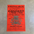 Affiche originale IVe Festival de Blois 1960 - Concert de musique de France avec l'ensemble baroque de Paris