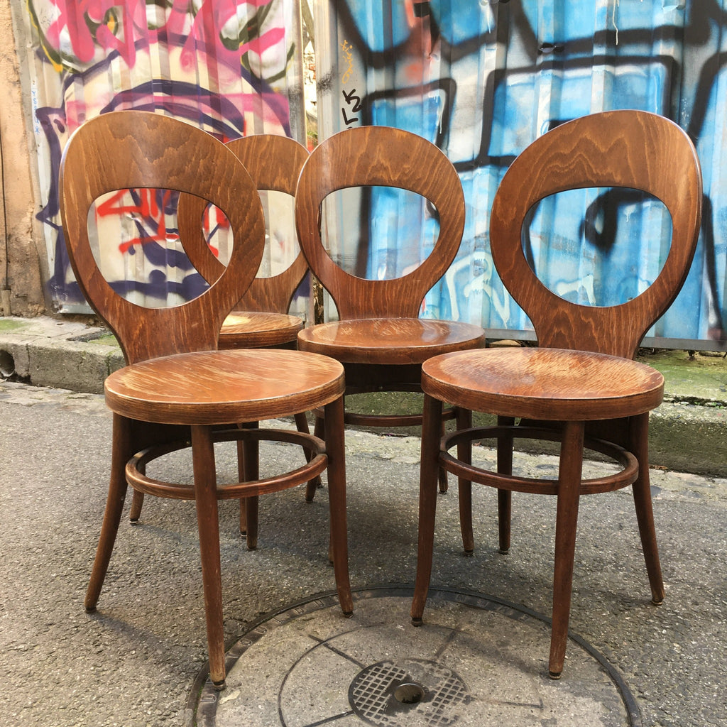 Série de 4 chaises Baumann modèle Mouette 1960