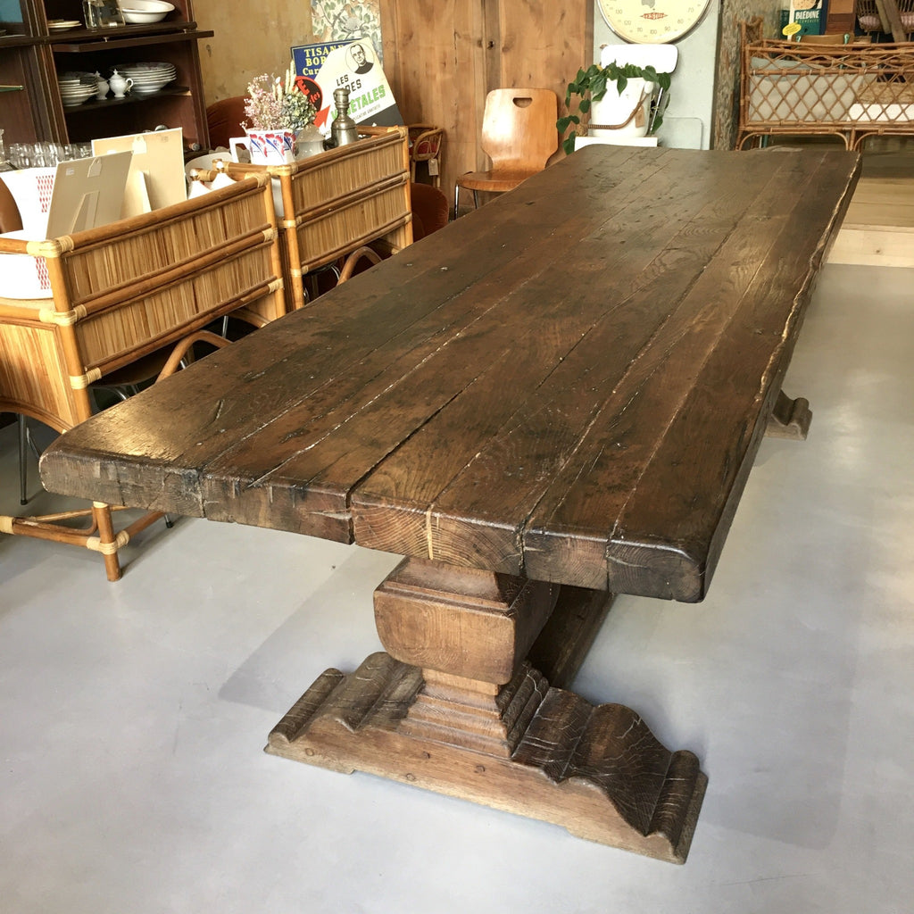 Table de ferme ou monastère chêne massif début XIXème siècle