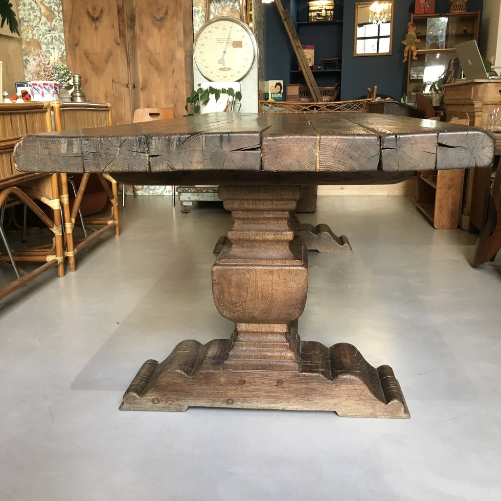 Table de ferme ou monastère chêne massif début XIXème siècle