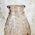 Petit vase en verre rose transparent Art Déco années 1940 1950