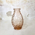 Petit vase en verre rose transparent Art Déco années 1940 1950