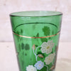 Ensemble de 6 verres vert décor fleur années 70 / 80