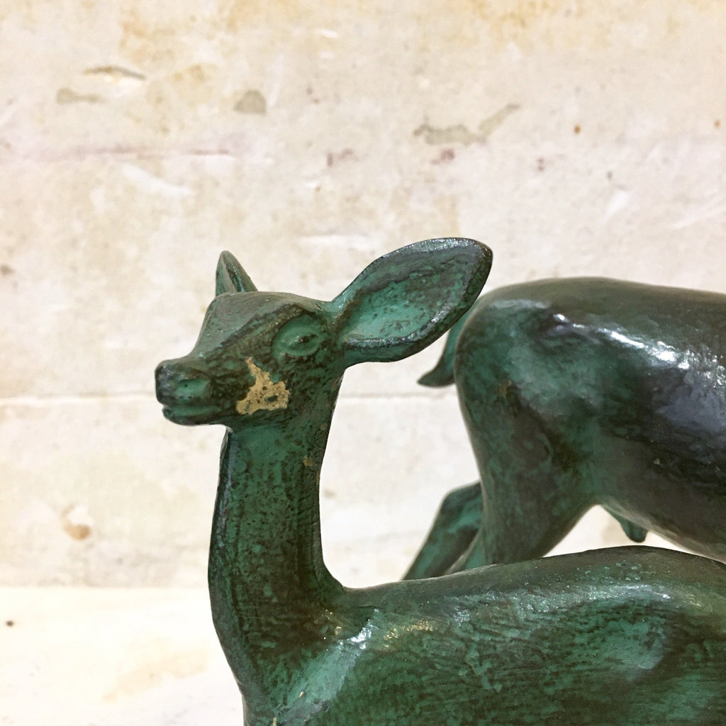 Cerf et son faon en bronze signé Chatil Art Nouveau / Art Déco