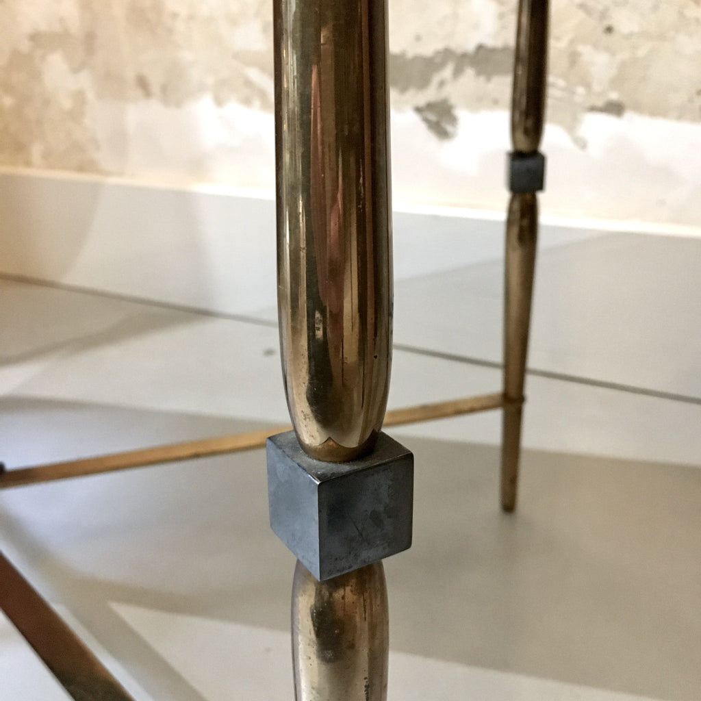 Table basse laiton et miroir style maison Jansen Baguès