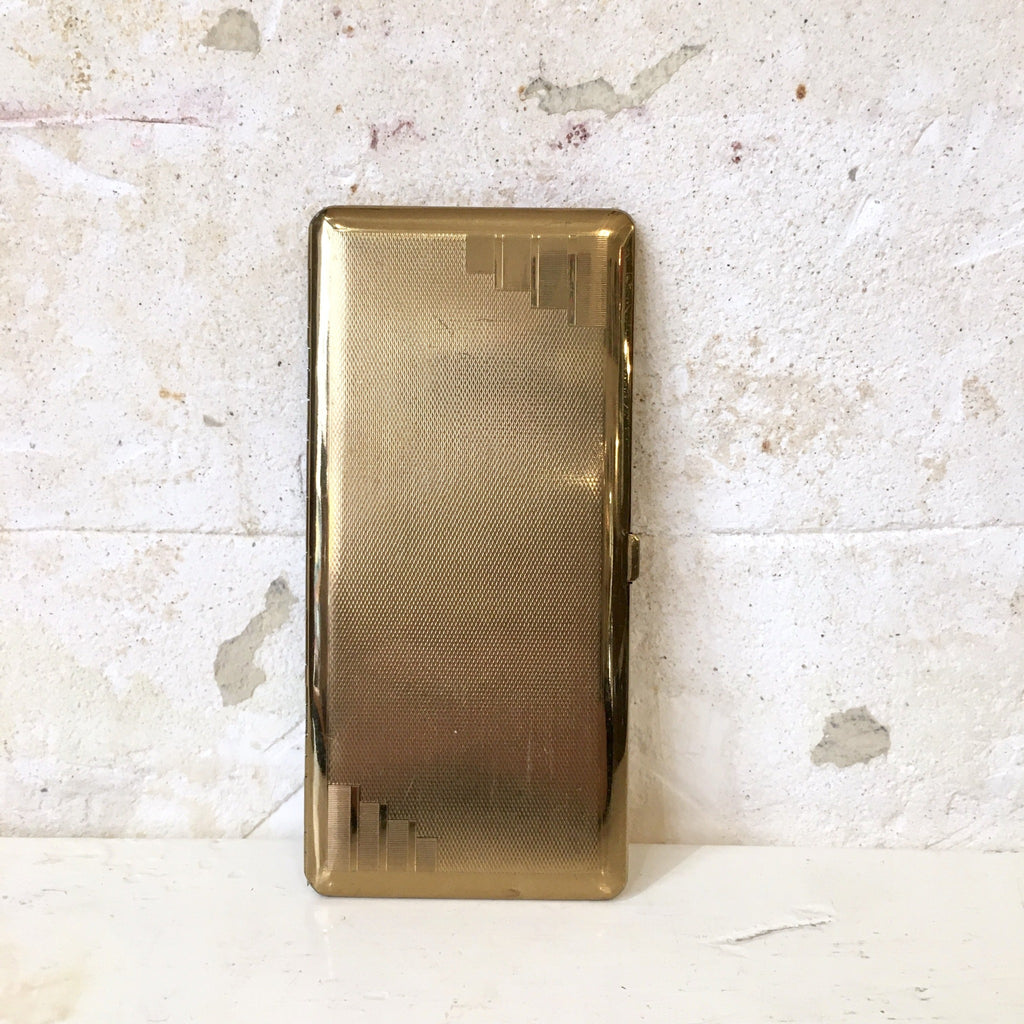 Étui à cigarettes en métal doré années 40 - 50
