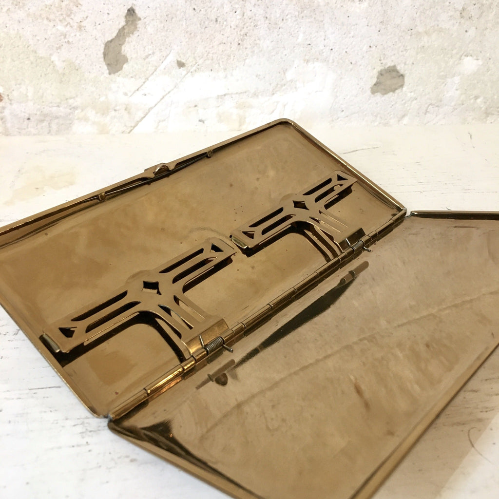 Étui à cigarettes en métal doré années 40 - 50
