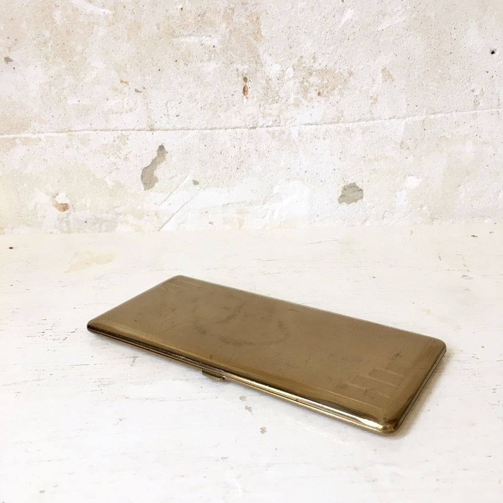Étui à cigarettes en métal doré années 40 - 50