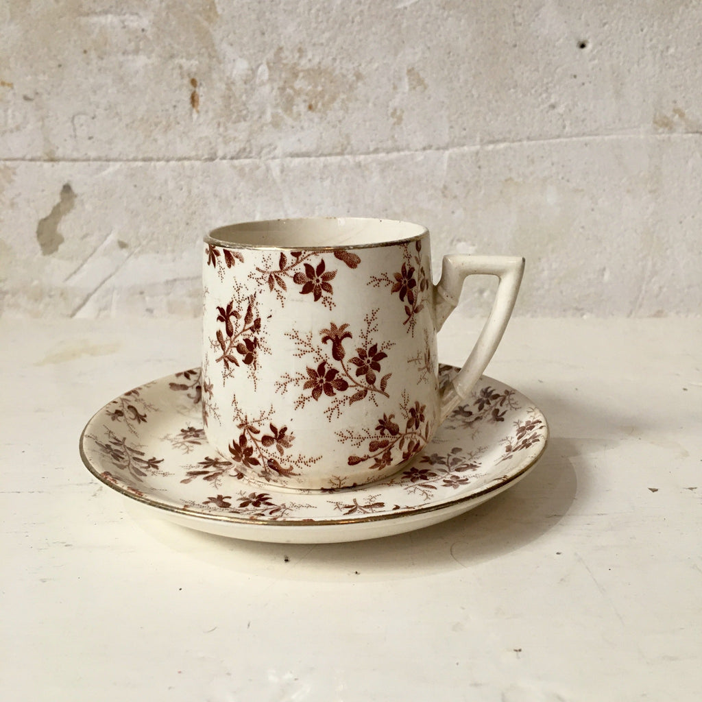 Ensemble tasses et sous-tasses Perse de Sarreguemines - Art Nouveau