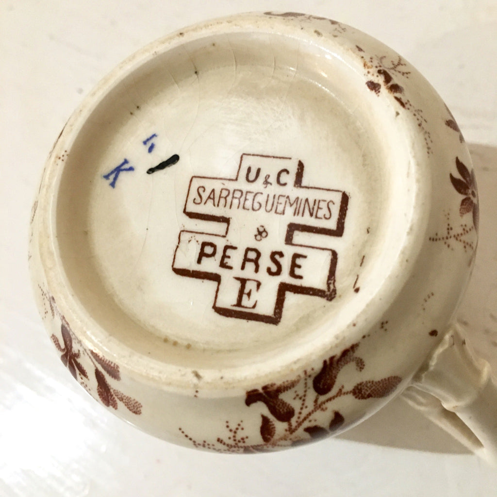 Ensemble tasses et sous-tasses Perse de Sarreguemines - Art Nouveau