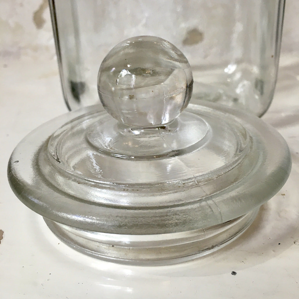 Grand bocal / bonbonnière avec couvercle en verre transparent