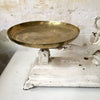 Balance en fonte émaillée avec 2 plateaux en cuivre
