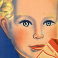 Affiche originale publicitaire : Blédine - La Seconde Maman avec un enfant blond - publicité