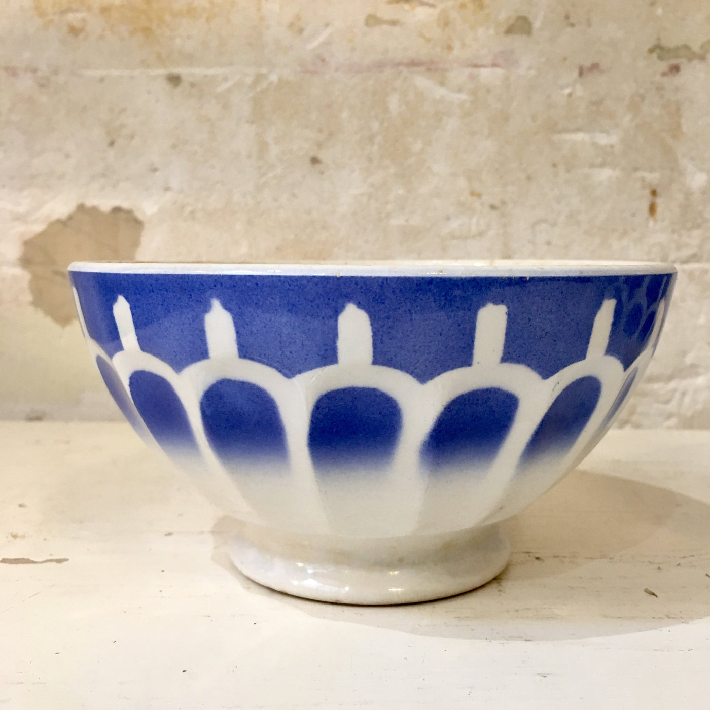 Bol céramique décor bleu Art Déco - Digoin Sarreguemines