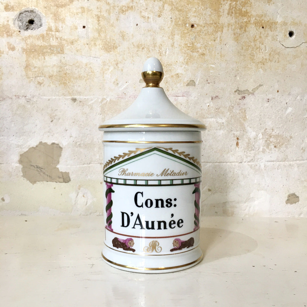 Pot pharmacie Métadier en porcelaine de Limoges Cons : D'Aunée